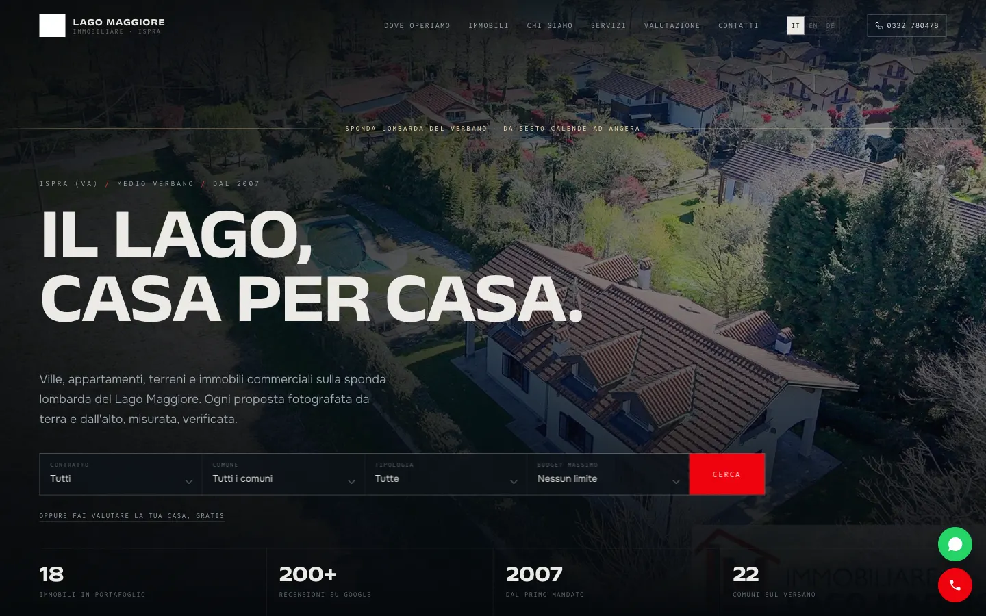 Un sito consegnato: la home di Immobiliare Lago Maggiore